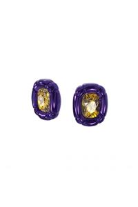 Swarovski Dulcis Klipsli Küpeler, Yastık Kesim Kristaller, Mor, 5613729