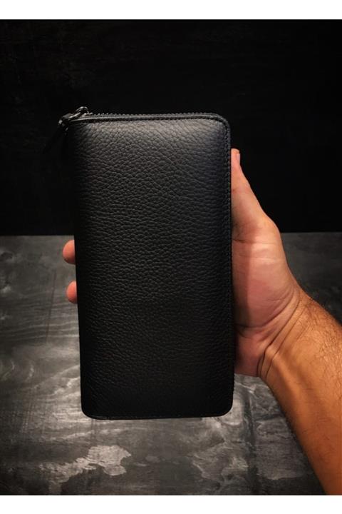 Niki Leather Kong Vintage Deri Telefon Bölmeli El Çantası Cüzdan Kartlık