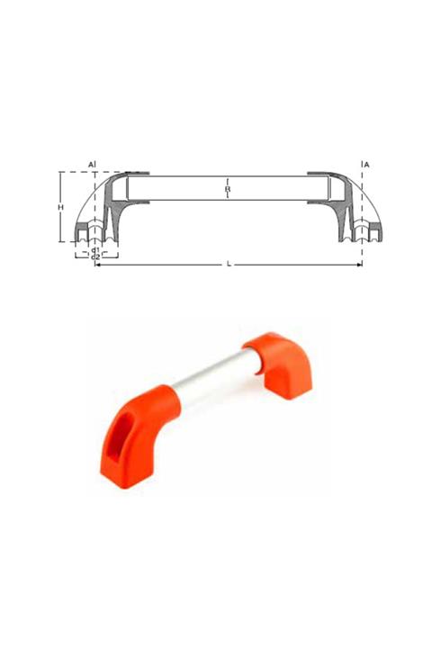 YİSA Uzunluk:600 Yükseklik:56 Plastik Profil Boru Kulp Turuncu-10 Ad.