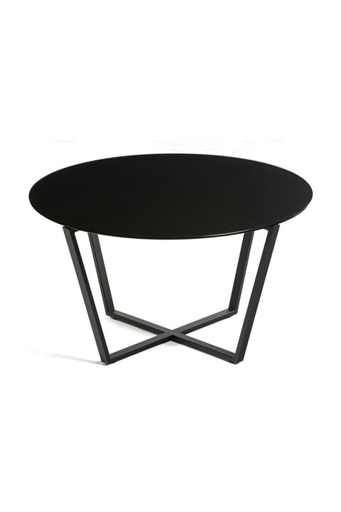 DecovizyonTasarım Lenny Orta Sehpa Siyah Ayak Siyah Cam Tabla