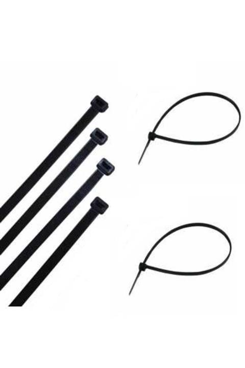 AKSUFEZ Siyah Cırt Kelepçe Kablo Bağı - 25cm  - 3.6*250mm
