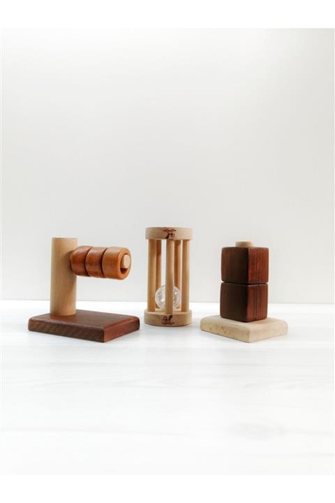 Ahşap Oyuncak Odası Bebek Oyuncağı Ahşap Halka, Küp Geçirme Çıngırak