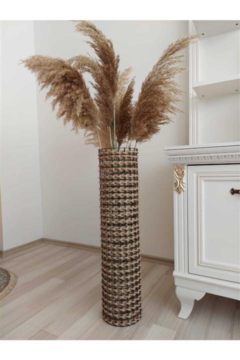 Yerimizden Hope Design Metal Tel Hasır Örgülü Tasarım Vazo 70cm