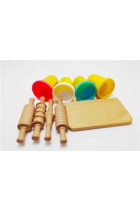 asya ahşap oyuncak Oyun Hamuru Tahta Merdane Ve Hamur Seti