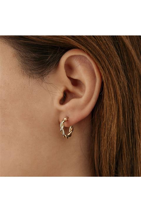 Siena 14 Ayar Burgu Model Halka Küpe