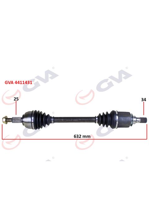 GVA Komple Aks Sol Renault Fluence 09 Megane Iv 1.5 Dci 6 Vites Auto. 632mm