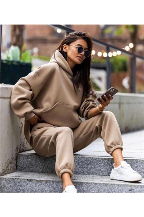 WellWay Üç Iplik Şardonlu Kumaş 2'li Eşofman Takımı