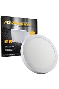 Powermaster 18 Watt Sıva Üstü 6500k Beyaz Yuvarlak 225mm Slım Led-eco Spot Panel