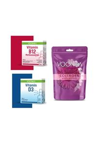 Voonka Beauty Collagen Gummies 30 Tablet + Vi tami n B12 Meti lkobalami n 20 ml + Vitamin D3 1000 Iu 20 ml