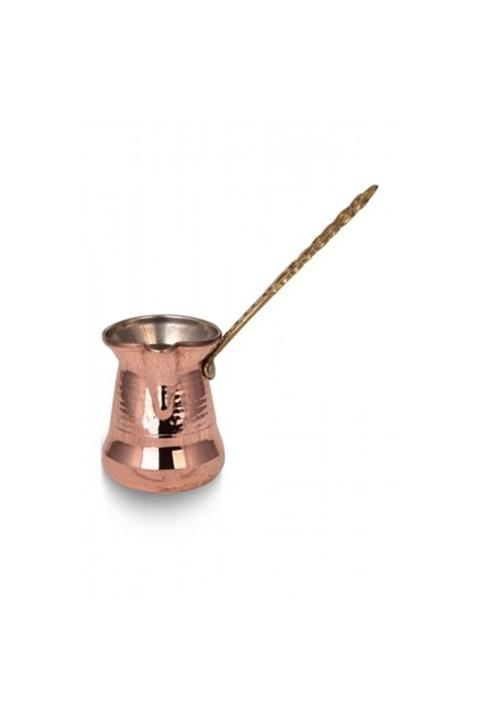 TURNA BAKIR Sultan Cezve 5 No Ince Pirinç Kulp 6 Fincan Makine Dövme Kırmızı Turna1204-1