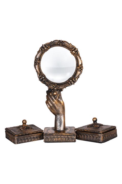 Peramari Gold Eskitme Takı Setli Makyaj Aynası