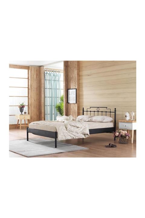 Vivense Unimet Hatkus S Çift Kişilik Metal Karyola Siyah 160x200