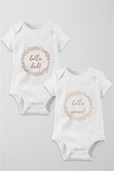 Tuğba Kuğu 2'li Çıtçıtlı Body Seti - Anne Baba Serisi