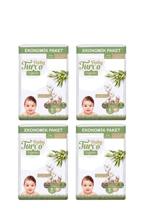 Turco Bebek Bezi 5 Numara Junior 40'lı (12-25 Kg) X4 Paket