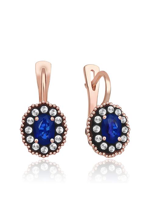 Altınbaş Kadın Elmas Safir Küpe INS132-8K