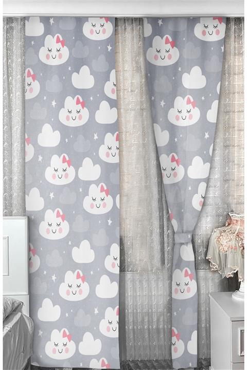Bebişim Halı Bulutlu 2264 140x275 Çocuk Odası Fon Perde