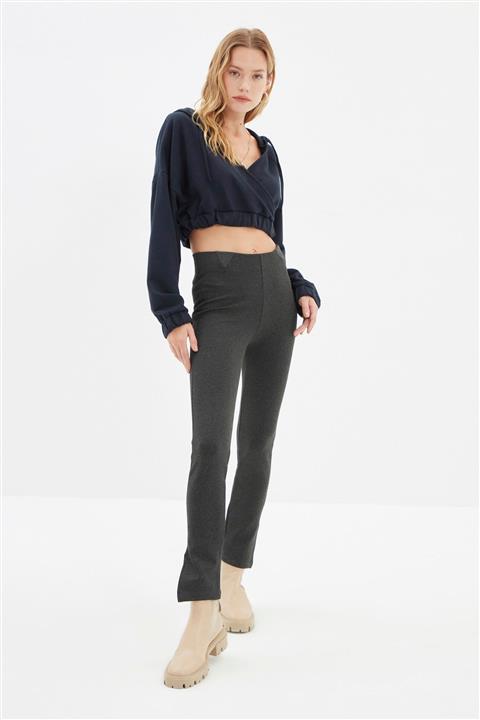 TRENDYOLMİLLA Antrasit Örme Pantolon TWOAW22PL0633