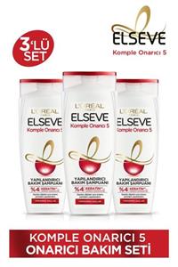 ELSEVE Komple Onarıcı 5 Yapılandırıcı Bakım Şampuan 450ml 3'lü Onarıcı Saç Bakım Seti