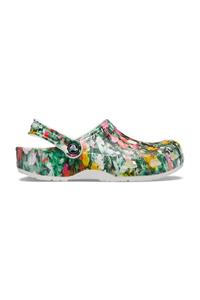 Crocs Beyaz Renkli Kadın Classic Printed Floral Clog Terlik