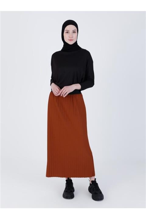 TOFİSA Kadın Kiremit Piliseli Etek