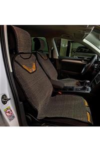 Space Volkswagen Tüm Modellerine Uyumlu Senturk Auto Kilim Minder 2 li Set Ön Koltuklara Bej Siyah