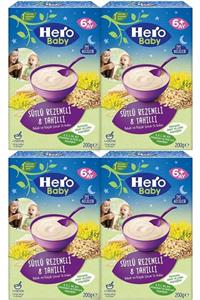 Hero Baby 200gr Gece Sütlü Rezeneli 8 Tahıllı 4 Lü Set Kaşık Maması