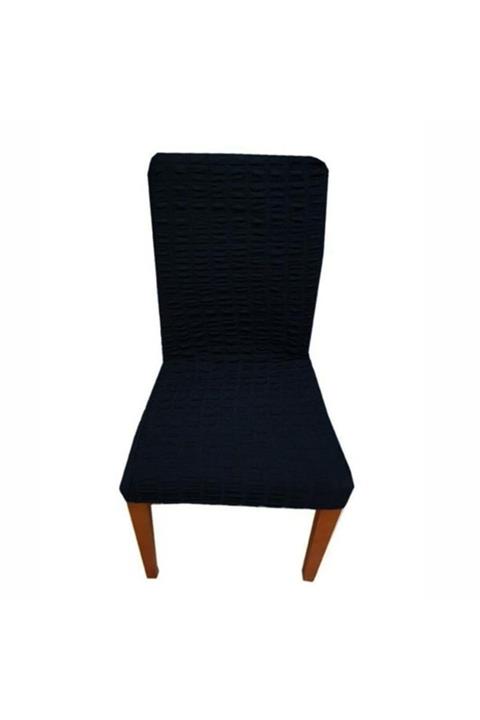 Ev Esyan Bürümcük Sandalye Örtüsü 6 Adet Siyah