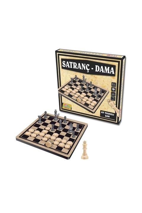 Brother Toys Ahşap Zeminli Lüks Satranç-dama Takımı