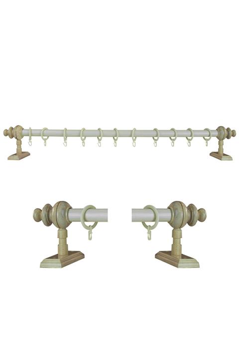 Perdejim Akçaağaç Raysız Ahşap Rustik Perde Askısı - Rustik Borusu 150 Cm