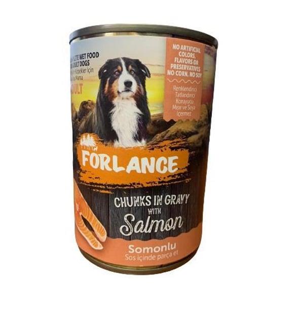 Forlance Somon Parça Etli Soslu Yetişkin Köpek Konserve Mama 400 Gr