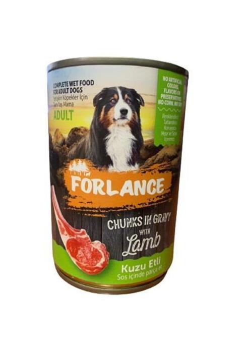 Forlance Kuzu Parça Etli Soslu Yetişkin Köpek Konserve Mama 400 g