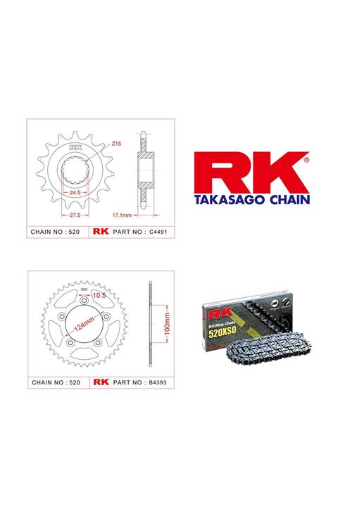 RK Ducati Panıgale 899 Rk X-Ring Zincir Dişli Set 520 Xso 15/44T(2014-2016)