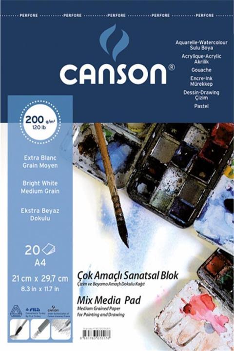 Canson 200 gr A4 20 Yaprak Çok Amaçlı Blok