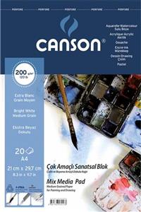 Canson 200 gr A4 20 Yaprak Çok Amaçlı Blok