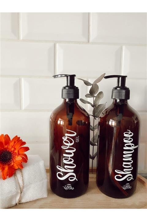 CASANATURA 2'li Set Amber Cam Şişe 500ml Shower Gel&shampoo