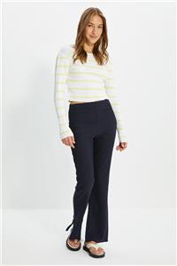 TRENDYOLMİLLA Lacivert Flare Örme Pantolon TWOAW22PL0082