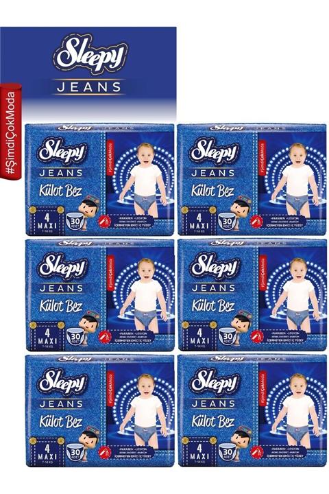 Sleepy Külot Bebek Bezi Jeans Jumbo Beden:4 (7-14kg) Maxi 180 Adet