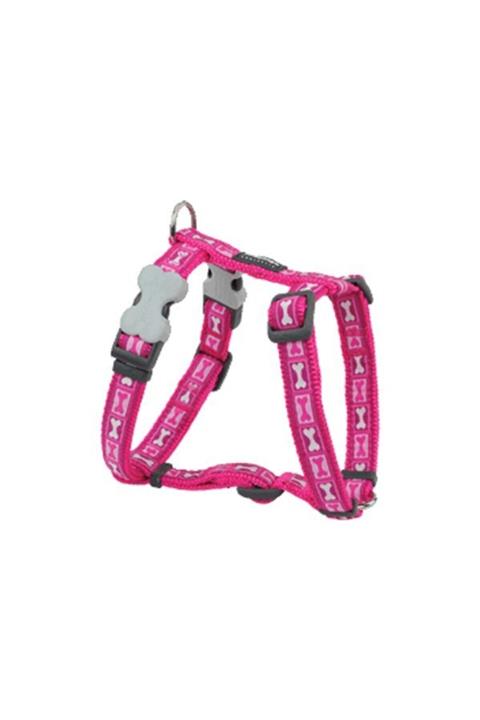 RedDingo Red Dingo Bone Yard Desenli Pembe Göğüs Tasması 25mm