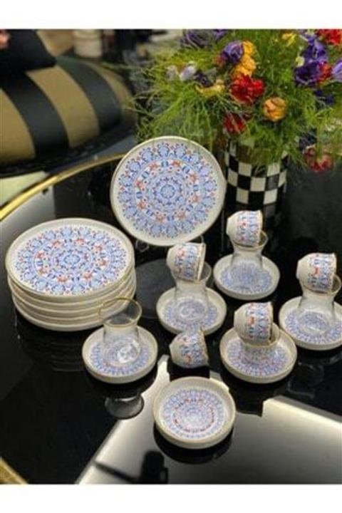 çiçek züccaciye 24 Parça Rumi Kahvaltı Takımı