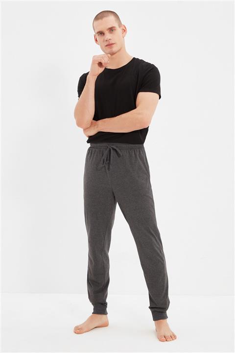 TRENDYOL MAN Antrasit Erkek Regular Fit Jogger Örme Pijama Altı TMNAW22PJ0027