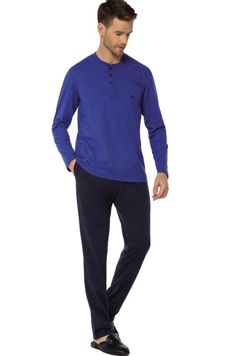 Pijalüx Saks Mavi Erkek Pijama Takım