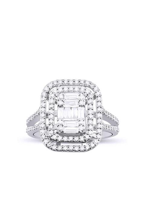 Amor Pırlanta Kadın 0.64 Karat Pırlanta Baget Yüzük F-sı 18k