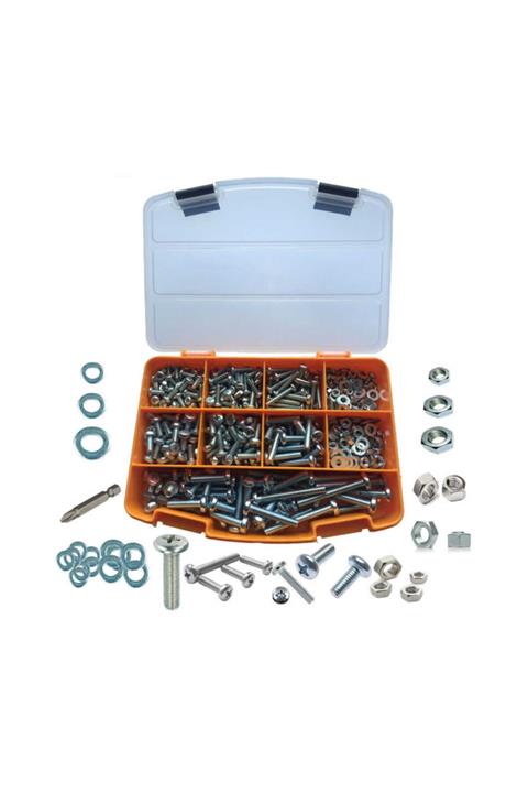 Çetin 597 Parça 17 Çeşit Paslanmaz Ysb Vida, Somun Pul Seti Tk-24