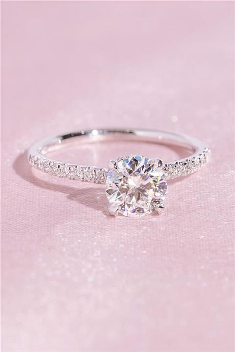 Crystal Diamond Zirconia Laboratuvar Pırlantası 1.30 Karat Tektaş Yüzük