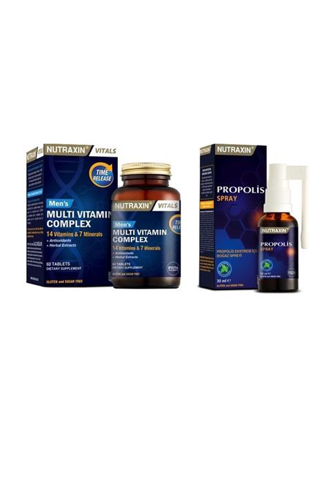 Nutraxin Multivitamin & Mineral Complex For Men 60 Tablet + Propolis Boğaz Spreyi 30 ml