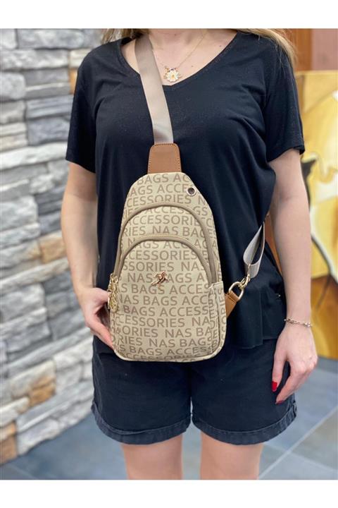 DİVA Kadın Taba Baskılı Çapraz Bel Çanta