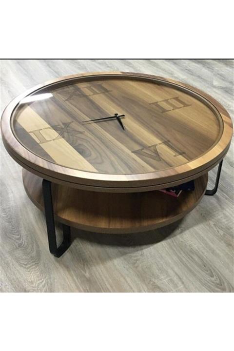 Seronni Saatli Lüx Orta Sehpa %100 Mdf Özel Tasarım