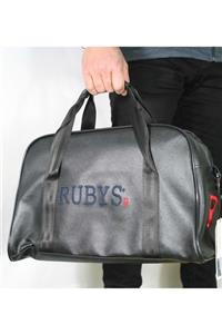 RUBYS 5507 Nakışlı Spor Çanta - Siyah - Orta Boy