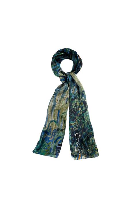 ipekevi Zeytin Ağaçları Saten Ipek Fular Şal