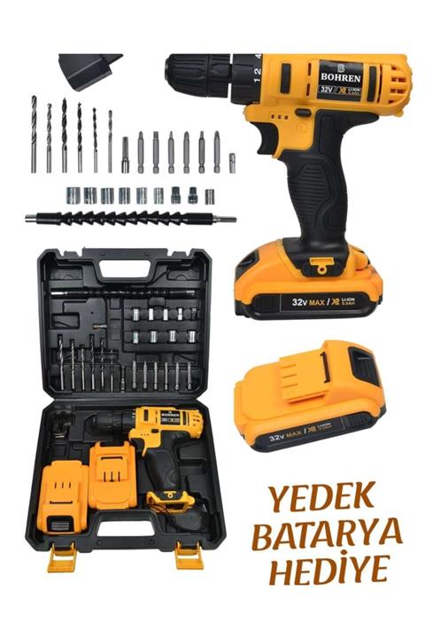 BOHREN 32 V 5 Ah Darbeli 24 Parça Sarı Setli
